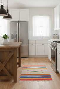 Tapis et chemins de table modernes en coton tissé à la main, faits main, en peluche florale, avec revers réversible – Lavables en machine pour la maison et les voyages - Product Image 3