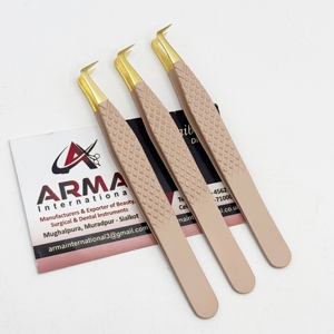 Pinzas Profesionales para Extensión de Pestañas de 90 Grados con Punta Dorada de 24K, Pinzas Sostenibles para Extensión de Pestañas con Marca Privada - Product Image 5