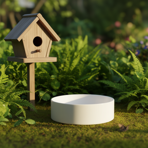 Mangeoire en céramique 0,9 L diamètre 16 cm blanche pour oiseaux - Product Image 3