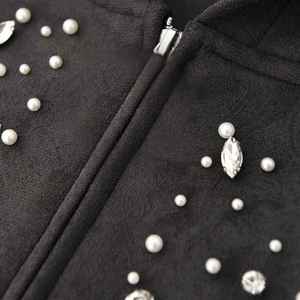 Fabricante de Ropa: Chaquetas con Capucha y Cremallera para Hombre, de Corte Holgado y Corto, con Bordado, Lavado Ácido, Efecto Diamante y Desteñido por el Sol, con Pedrería - Product Image 5