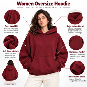 Sudadera con capucha extragrande para mujer que proporciona movimiento cómodo, tela de primera calidad y ajuste espacioso para un estilo de vida informal y ropa de ocio. - Product Image 6