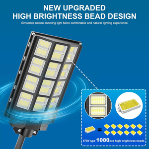 Lampe solaire LED de sécurité avec capteur radar, montage mural extérieur, éclairage de jardin et de chemin - Product Image 4