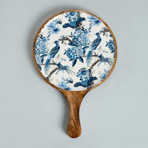 Highly Impactful Sticker Printed Mango Wood Stylish Round Snack and Dinner Serving <b>Breakfast</b> <b>Trays</b> At Best and Lowest Price - Product Image 6