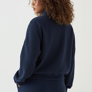 Sweat-shirt d'hiver personnalisé OEM/ODM en molleton 100 % coton épais avec double fermeture éclair, effet délavé, imprimé sur le devant, tendance - Product Image 6