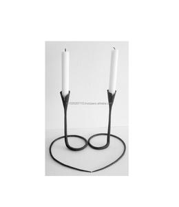 <b>Large</b> black iron <b>candle</b> holder with premium structure ideal for event centerpieces or home decorations - Product Image 3