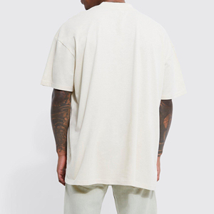 Custom Design Solid Hip Hop Casual Oversized T-Shirt Men Polyester/Cotton Knitted 220g Eco-Friendly Breathable Anti-Wrinkle - Product Image 5