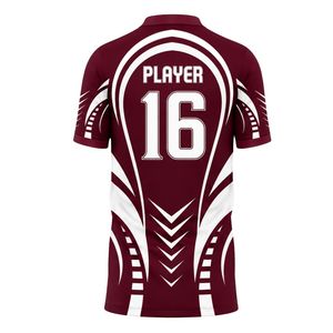 ชุดเสื้อฟุตบอลสีแดงเลือดหมูและสีขาว ชุดยูนิฟอร์มฟุตบอลแบบกำหนดเองสำหรับผู้ชาย ระบายอากาศได้ดี แห้งเร็ว ชุดกีฬาสำหรับการแข่งขันและการฝึกซ้อม - Product Image 2