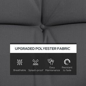"Charcoal Gray Outdoor Bench <b>Cushions</b> & Pillows Set Including Replacement <b>Pad</b> Back <b>Cushion</b> 2 Pillows" - Product Image 4