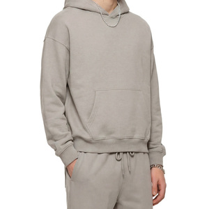 ชุดวอร์มกีฬาฤดูหนาวสำหรับผู้ชาย ระบายอากาศได้ดี มีเชือกผูก ฮู้ดดี้ผ้าฟลีซสีพื้น กางเกงจ็อกเกอร์ ขายส่ง - Product Image 4