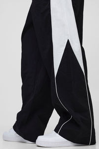 กางเกงวอร์มผ้าฟลีซหนานุ่มแบบสองสี ดีไซน์เรียบง่ายสำหรับฤดูหนาว ตัดเย็บอย่างดี ขอบขาเปิด ขอบขาจั๊มพ์ - Product Image 2