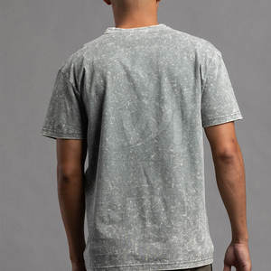 Camiseta con logo personalizado estampado a bajo precio, estilo acid wash para hombre, 100% algodón, corte holgado, para hacer ejercicio, camiseta acid wash para hombre - Product Image 2