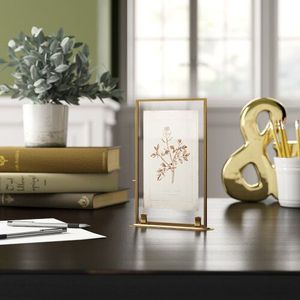 Modern Decorative Metal And Glass <b>Picture</b> <b>Frame</b> for Bedroom Office Shelf and Tabletop Decoration - Product Image 1