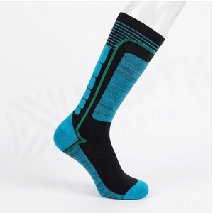 <b>Knee</b> <b>High</b> Cycling <b>Socks</b> Blue Black Striped Breathable Knitted for Adults Summer Sport Wear - Product Image 3