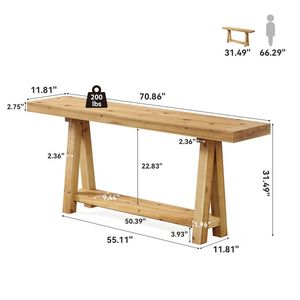 Consolle Lunga a Specchio Contemporanea/Minimalista per Ingresso, Uso in Hotel o Agriturismo - Tavolo Laterale in Legno Massello - Product Image 5