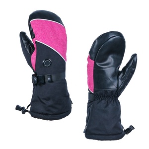 Guantes de esquí con dedos completos, negros, de poliéster, con aislamiento térmico, cierre de gancho y bucle, unisex, para invierno y actividades al aire libre - Product Image 3