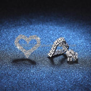 Heart Shape Moissanite Diamond <b>Stud</b> Earrings 925 Sterling <b>Silver</b> Luxury Fine Jewelry For Women Gift - Product Image 2