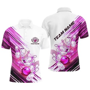 New High Quality Personalized Polyester/Cotton Blend Knitted Sporty <b>Bowling</b> for Shirts Custom Team Shirt for Men Quick Dry - Product Image 2