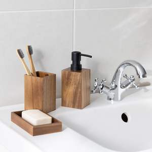 Juego de Accesorios de Baño de Madera de Lujo, Hecho a Mano, de Tres Piezas, Diseño Único, la Mejor Opción, Ecológico, Moderno, Estilo Natural - Product Image 4