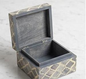 DYNAMIC HANDICRAFT IMPEX Luxury Handmade Bone Inlay MDF Wood <b>Small</b> Jewelry <b>Box</b> Moroccan Design Grey Beige Decorative <b>Storage</b> - Product Image 4