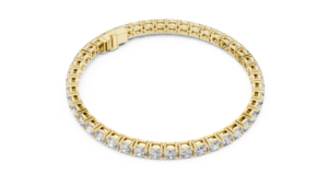 Pulsera de tenis de lujo de oro amarillo de 18k con diamantes micro pavé de corte brillante redondo cultivados en laboratorio para boda - Product Image 3