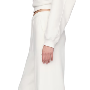 Pantalones de chándal de forro polar para mujer, de pierna ancha, color crema, con cintura elástica, ajuste holgado, suaves, informales, para invierno, con bolsillos - Product Image 5