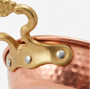 Traditional Chinese Copper Sauce <b>Pans</b> With Brass <b>Handles</b> Handmade Polished Metal For Kitchen Use And Home Use - Product Image 2