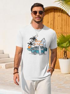 Camiseta Hawaiana Vintage para Hombre con Estampado de Palmeras, Estilo Casual y Holgado, Proveedor al por Mayor - Product Image 3
