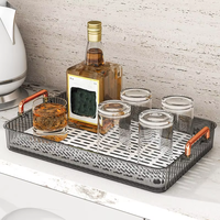 MIXWARES Plateau de drainage double couche transparent en plastique écologique, organisateur de bureau moderne pour fruits, café, hôtel, réception, maison