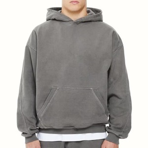 เสื้อฮู้ดดี้โอเวอร์ไซส์ผ้าฝ้ายหนานุ่มคุณภาพสูง 400-500 GSM แบบฟอกสีซีดสไตล์วินเทจ ประดับคริสตัล - Product Image 6