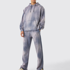 Survêtement surdimensionné 100 % coton effet délavé pour homme – Respirant, haute qualité, personnalisable avec logo - Product Image 1