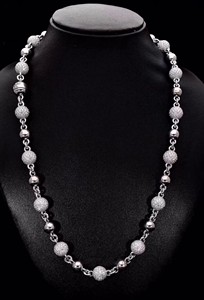 VVS Moissanite 360 Ball Link <b>Chain</b> 925 Sterling Silver 10K Gold <b>Iced</b> <b>Out</b> Round Bead Rosary Necklace Hip Hop Jewelry Wholesale - Product Image 2
