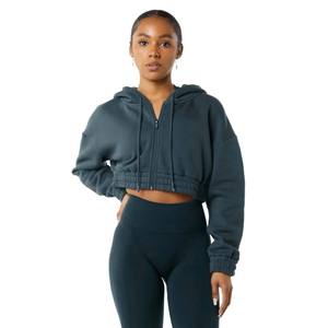 Hoodies en molleton épais décontractés Y2K de haute qualité pour femmes, couleur unie noire, respirants, pour l'automne - Product Image 4