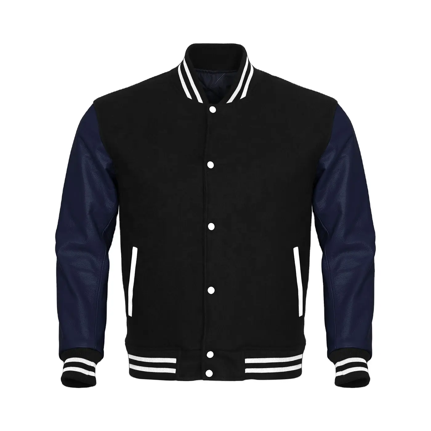Good Quality Casual Wear Baseball Wool & Leather Varsity Jacket For Amazon Sellers