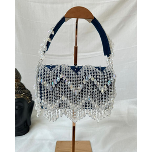 กระเป๋าถือประดับคริสตัลทำมือสุดหรูสำหรับผู้หญิง – กระเป๋าสำหรับงานเลี้ยงตอนเย็นสุดหรู, กระเป๋าคลัทช์สำหรับเจ้าสาว, ประดับมุกและคริสตัล - Product Image 4