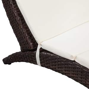 Chaise longue marron et blanc crème - Product Image 3