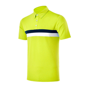 Men's <b>Orange</b> Short Sleeve <b>Polo</b> Shirt With White And Navy Stripes Knitted Casual Button Design Regular Fit - Product Image 5