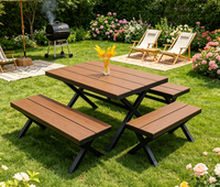 Ensemble table et chaises de bar haute d'extérieur en fer, durable et résistant à l'eau, pour jardins, plages, cours et hôtels
