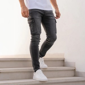 Jeans slim vintage déchirés de haute qualité pour hommes, pantalon bleu pour hommes, jeans en denim délavé - Product Image 4