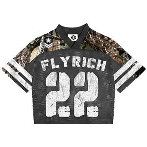 Maillot de football américain personnalisé pour femme, qualité export OEM, col en V, manches camouflage, sublimation, vêtements de sport, tenue d'équipe en gros, usine OEM - Product Image 6