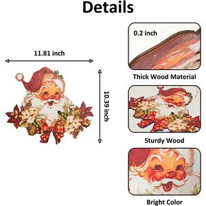Letrero de Bienvenida de Estilo Vintage con Diseño de Santa Claus, Decoraciones Navideñas - Product Image 2
