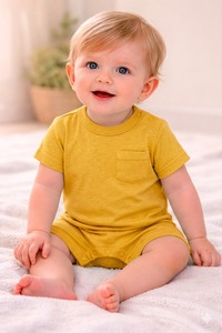 ชุดรอมเปอร์เด็กอ่อนแบบยูนิเซ็กซ์ ผ้าฝ้ายออร์แกนิค 100% ปรับแต่งได้ แขนสั้น นุ่ม ระบายอากาศดี ป้องกันรอยยับ ติดกระดุมแป๊ก สำหรับเด็กแรกเกิด - Product Image 6