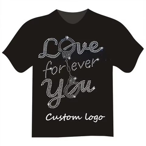 Custom Design Solid Rhinestone T <b>Shirts</b> <b>for</b> <b>Men</b> 100% Cotton <b>Silk</b> Screen Printed Eco-Friendly Anti-Wrinkle <b>Men</b> T-<b>shirts</b> - Product Image 2