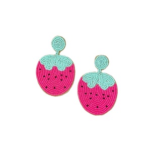 Boucles d'oreilles pendantes élégantes en perles de rocaille brodées à motif floral, cadeau de mode - Product Image 5