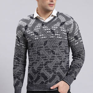 Suéter de punto cálido, transpirable y de alta calidad para niños, nueva colección, suéteres holgados con cuello en V para hombre. - Product Image 4