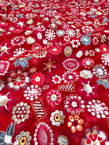 SQ embroidery fabric sequin fabric embroidered kaftan fabric embroidery abaya fabric lace fabric boutique fashion wholesale bulk - Product Image 5