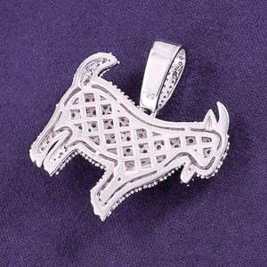 Colgante de plata de ley 925 con certificado GRA, moissanita VVS helada, diseño de cabra, joyería fina para hombre, estilo hip hop - Product Image 3