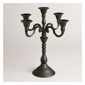 Candélabre sans flamme multi-bras en fer forgé, style européen haut de gamme, fait main, pour décorations de Noël, de table à manger et de console - Product Image 2