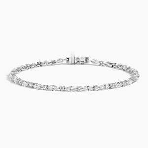 Versailles Runde Form Labor-Gezüchtetes Diamant-Tennisarmband 925 Sterling Silber IGI Zertifiziert - Product Image 1
