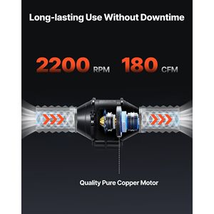 Ventilatore di Scarico Silenzioso a 4 Vane in Linea con Motore AC Potente da 180 CFM, Ventilatore Industriale ad Alto Flusso d'Aria per Raffreddamento e Ventilazione - Product Image 4