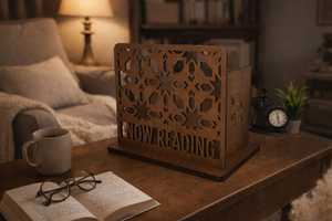 Wooden <b>Bookends</b> With Intricate Carved Design Rustic Style Traditional <b>Bookends</b> Handcrafted Wood Decorative Shelf Support - Product Image 3